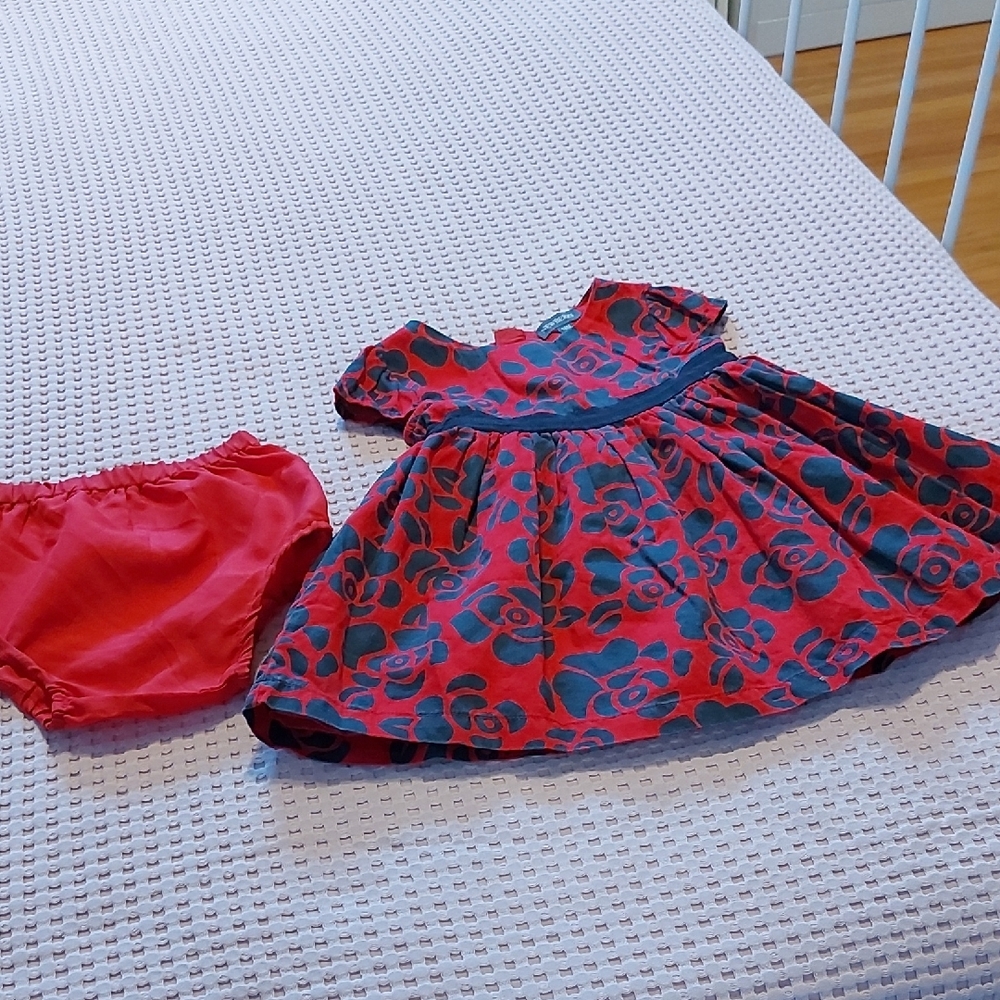 Red and Black Matching Set with Floral Design